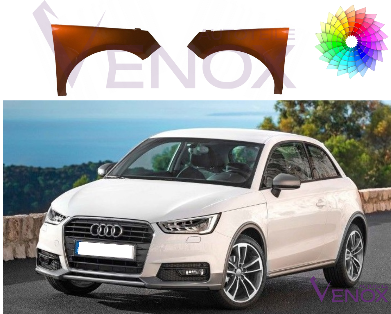 Błotnik Prawy Audi A1 10-15 Każdy Kolor - obrazek 2