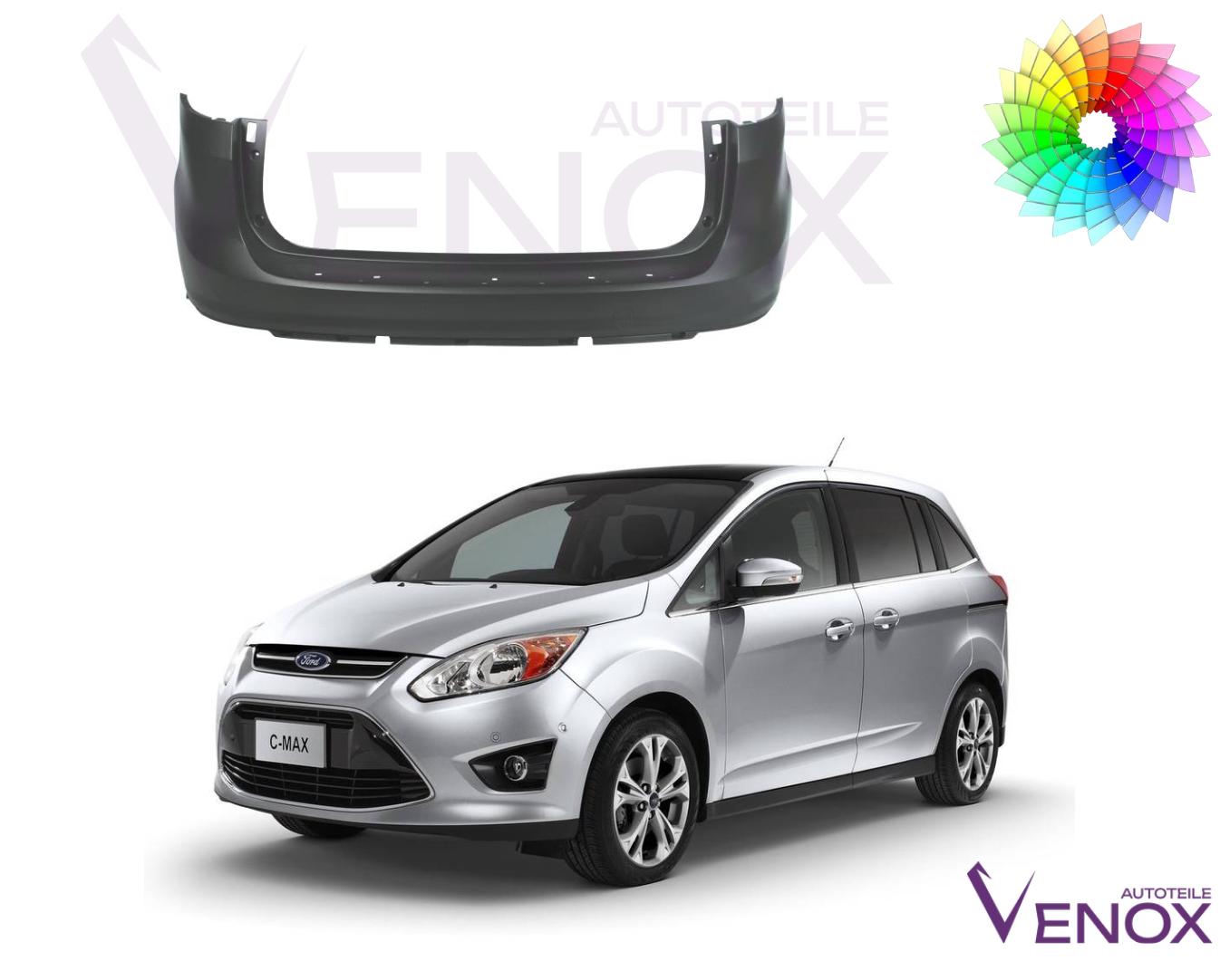 Zderzak Tylny Ford C-Max 10-2014 Każdy Kolor - obrazek 2