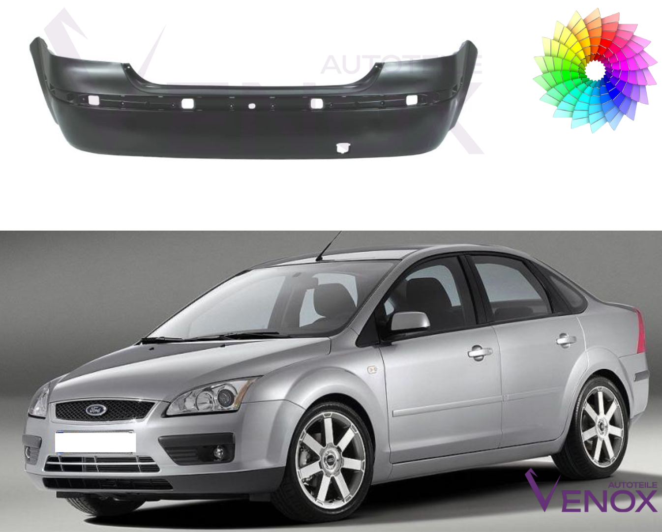 Zderzak Tył Ford Focus Mk2 2004-2008 Sdn Każdy Kolor - obrazek 2