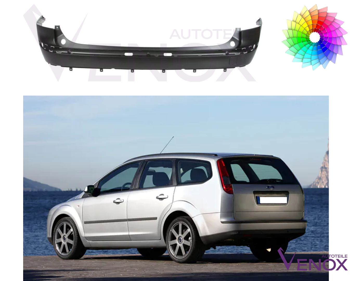 Zderzak Tył Ford Focus Mk2 2004-2008 Kombi Każdy Kolor - obrazek 2
