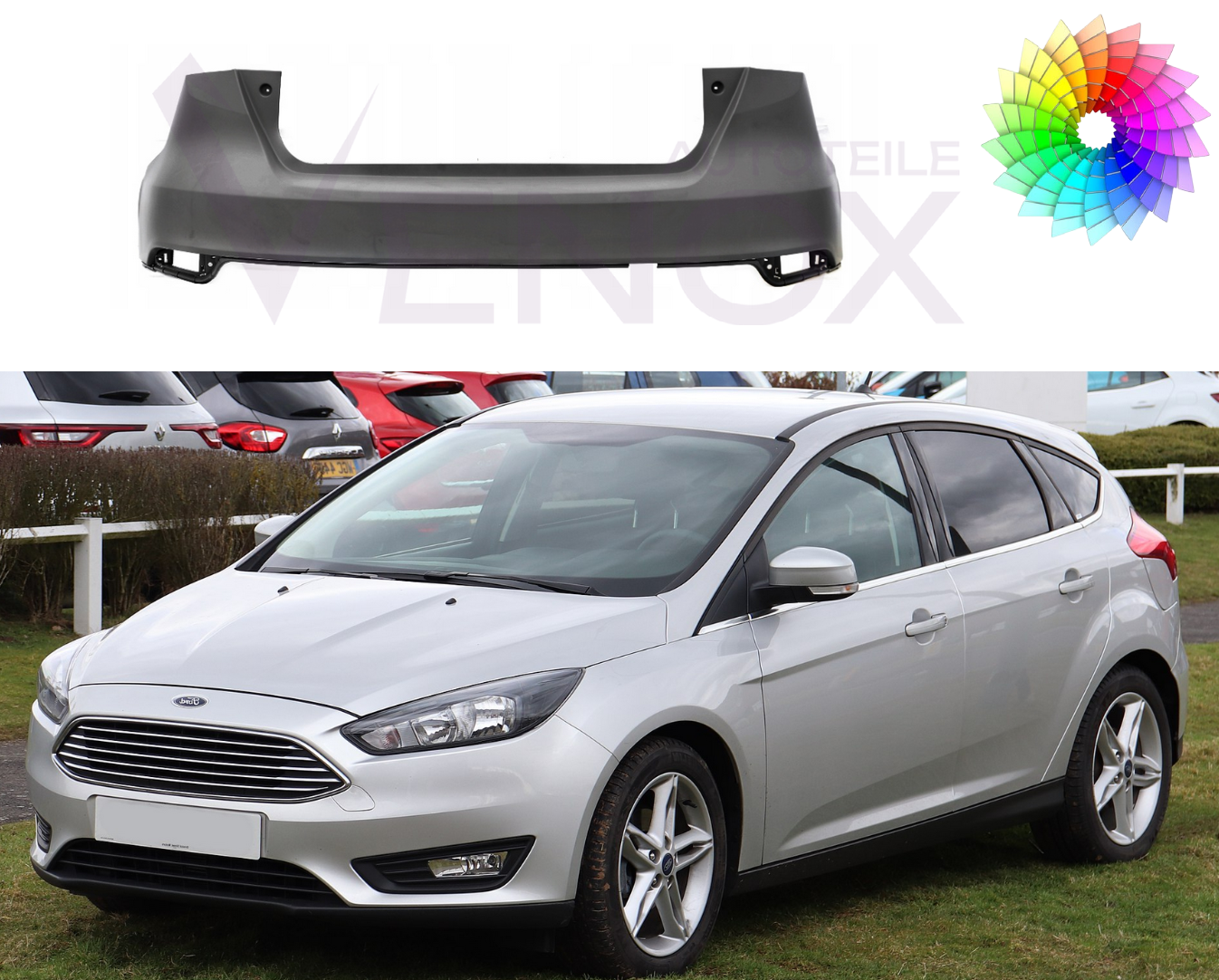 Zderzak Tył Ford Focus Mk3 2014-2018 HB PDC Każdy Kolor - obrazek 2