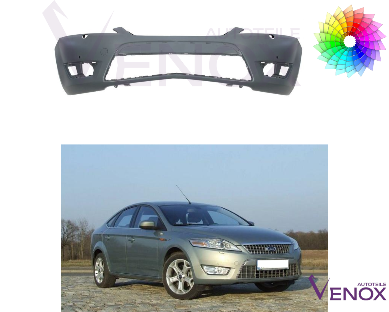 Zderzak Przód Ford Mondeo Mk4 07-10 SR PDC Każdy Kolor - obrazek 2