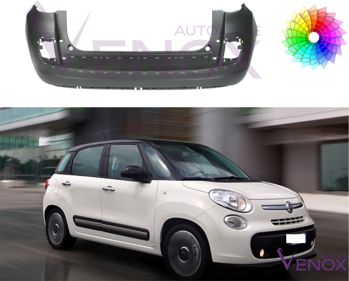 Zderzak Tył Fiat 500L (330) 12-20 Każdy Kolor - obrazek 2