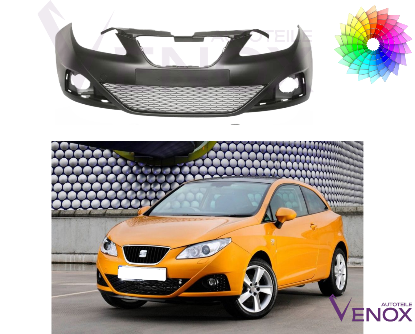 Zderzak Przód Seat Ibiza 6J Stoßstange 2008-2012 Każdy Kolor - obrazek 2