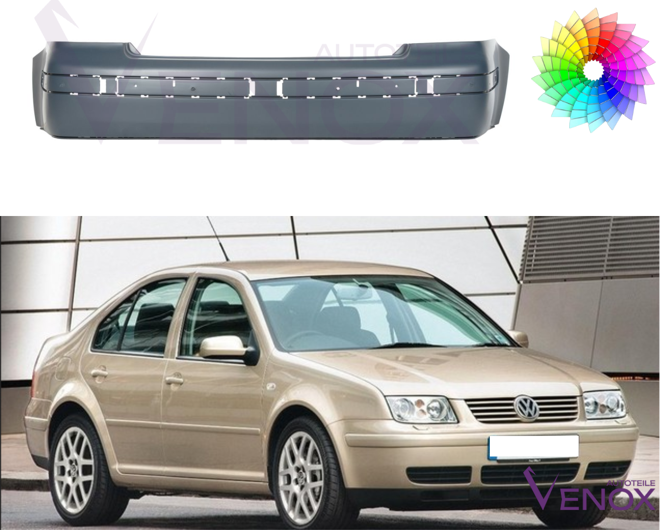 Zderzak Tył VW Bora 98-05 Każdy Kolor - obrazek 2