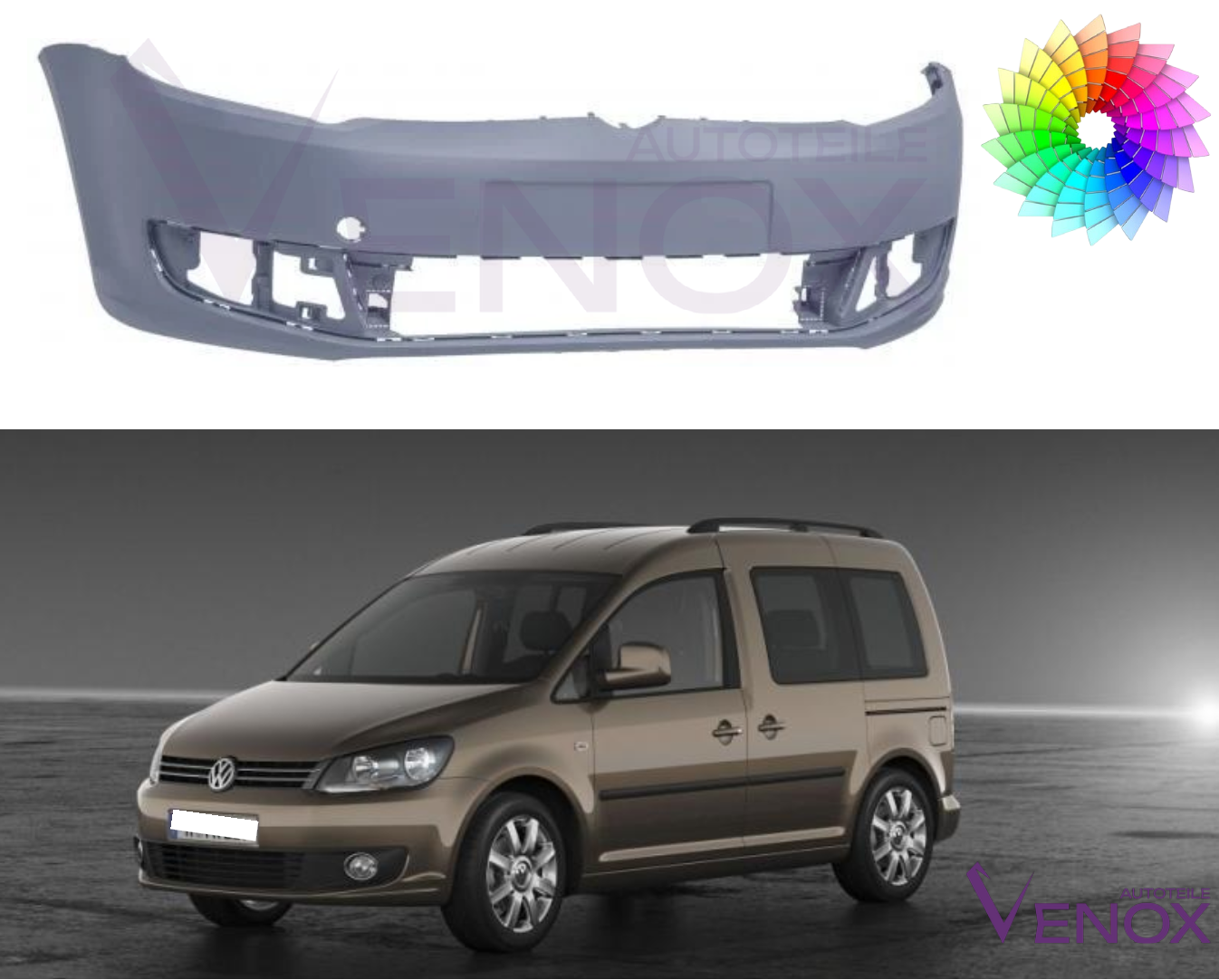 Zderzak Przód VW Caddy 10-15 Każdy Kolor - obrazek 2