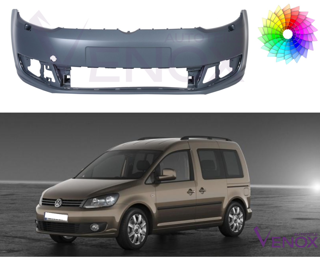 Zderzak Przód VW Caddy 10-15 SR Każdy Kolor - obrazek 2