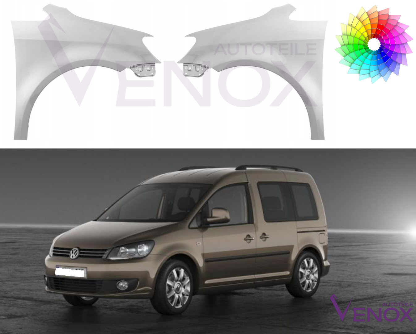 Błotnik Prawy VW Caddy 10-15 Każdy Kolor - obrazek 2