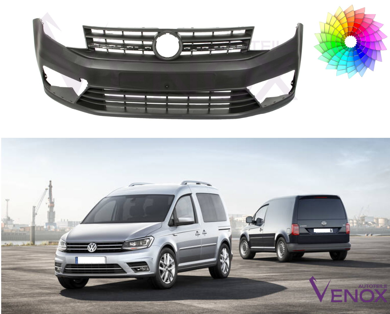 Zderzak Przód VW Caddy Od 2015 SR Każdy Kolor - obrazek 2