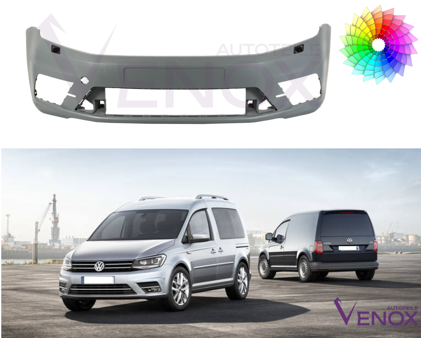 Zderzak Przód VW Caddy Od 2015 SR Każdy Kolor - obrazek 2
