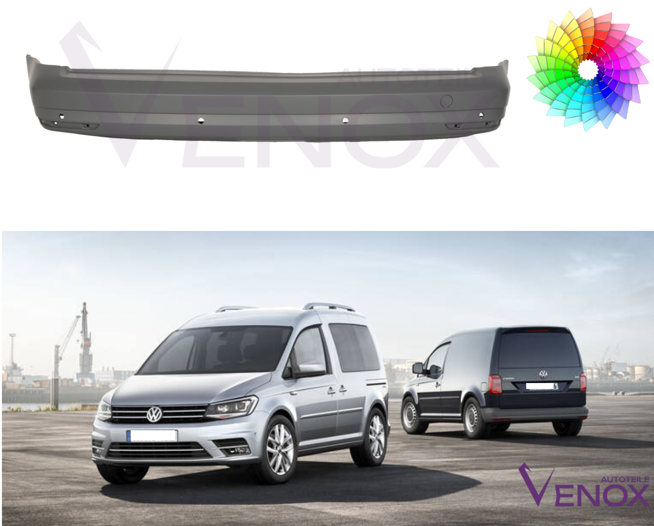Zderzak Tył długi VW Caddy Od 2015 Każdy Kolor - obrazek 2