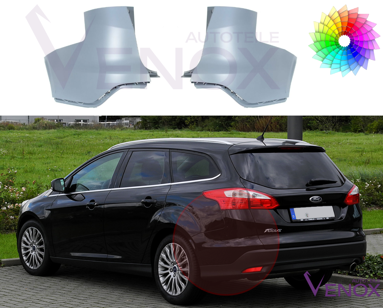 Zderzak tył lewy lub prawy listwa Ford Focus Mk3 2010-2014 lakierowany w wybranym kolorze - obrazek 2