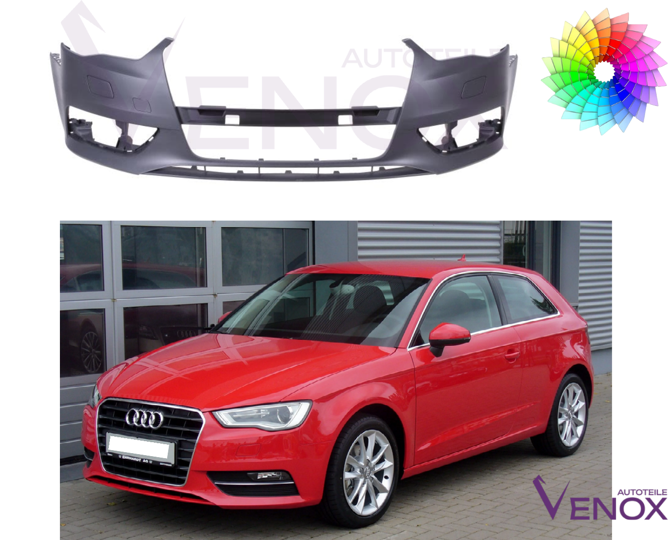 Zderzak Przód Audi A3 8V 2012-2016 SR Każdy Kolor - obrazek 2