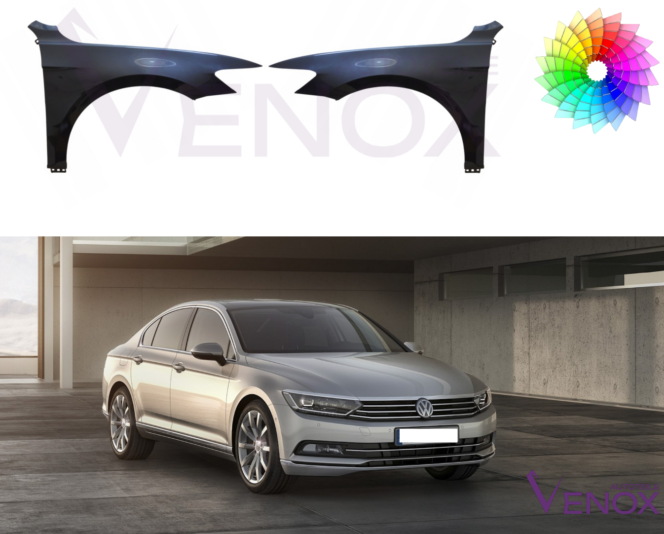 Błotnik przedni prawy VW Passat B8 Od 2014 Każdy Kolor - obrazek 2