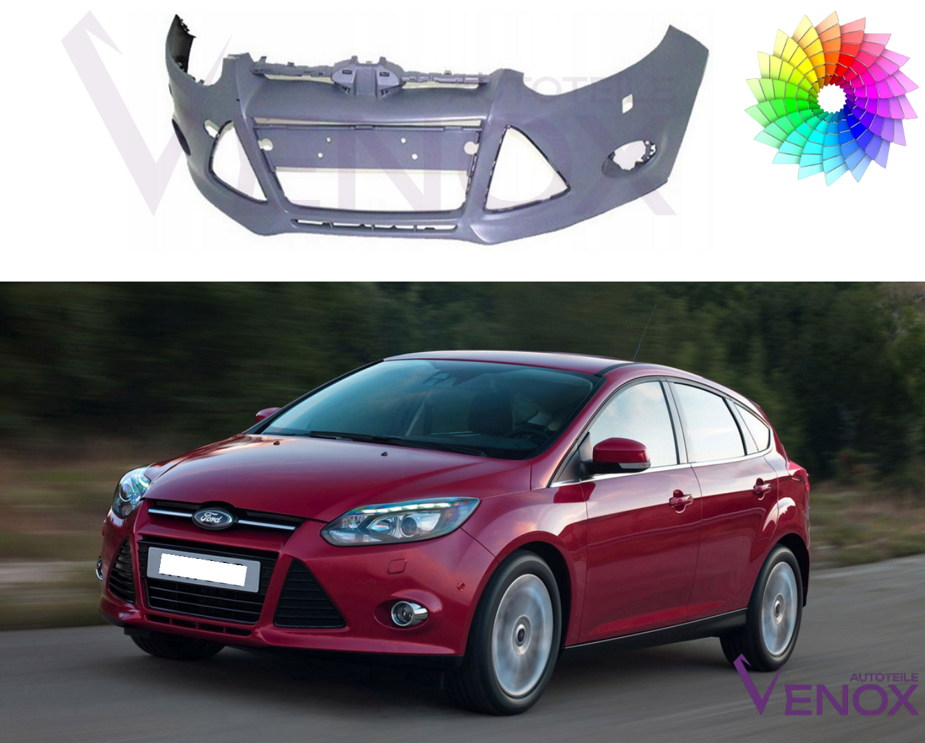 Zderzak Przód Ford Focus Mk 3 2010-2014 SR Każdy Kolor - obrazek 2