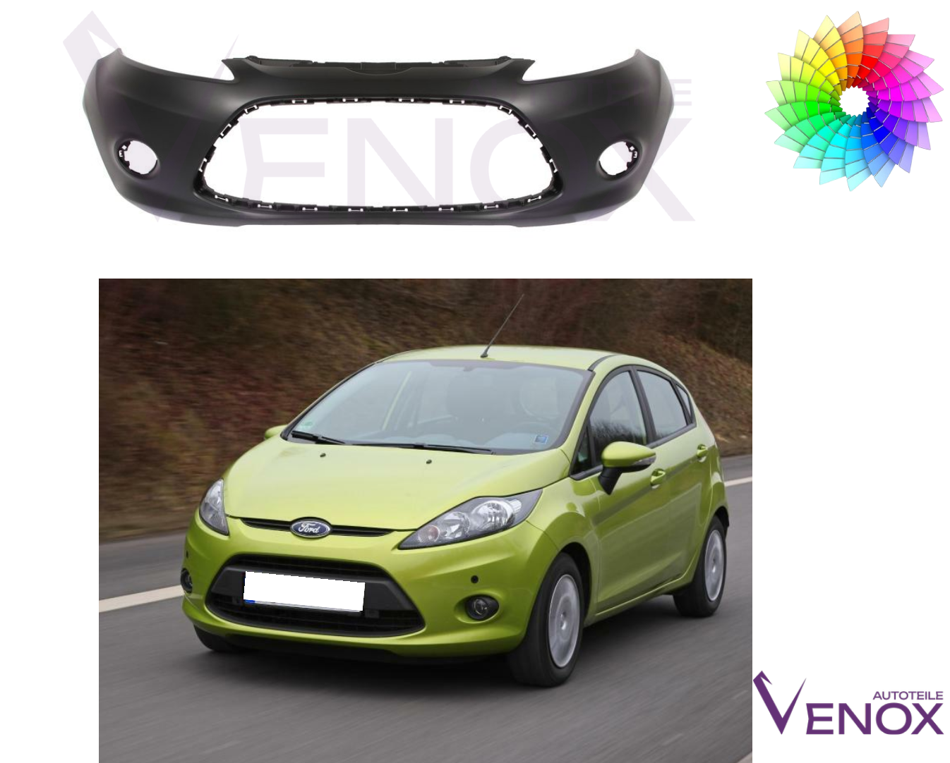 Zderzak Przód Ford Fiesta Mk 7 2008-2013 Każdy Kolor