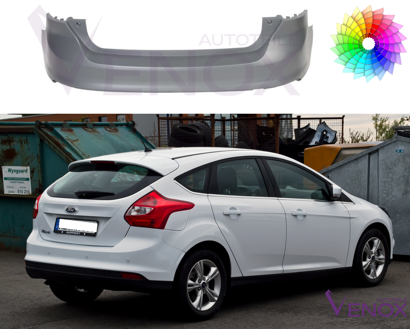 Zderzak Tył Ford Focus Mk3 2010-2014 HB PDC Każdy Kolor - obrazek 2