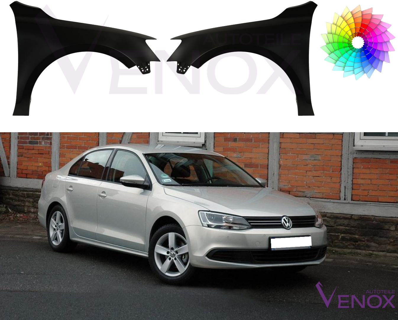 Błotnik Prawy VW Jetta 2010-2018 Każdy Kolor - obrazek 2
