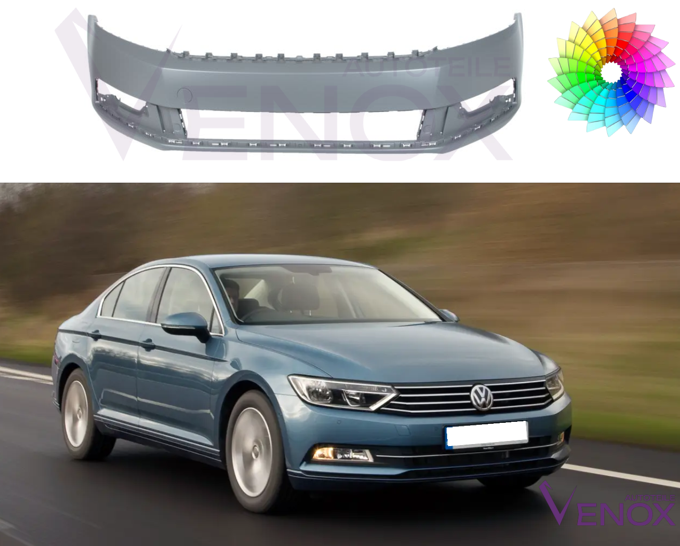 Zderzak Przód VW Passat B7 2010-2015 Każdy Kolor - obrazek 2
