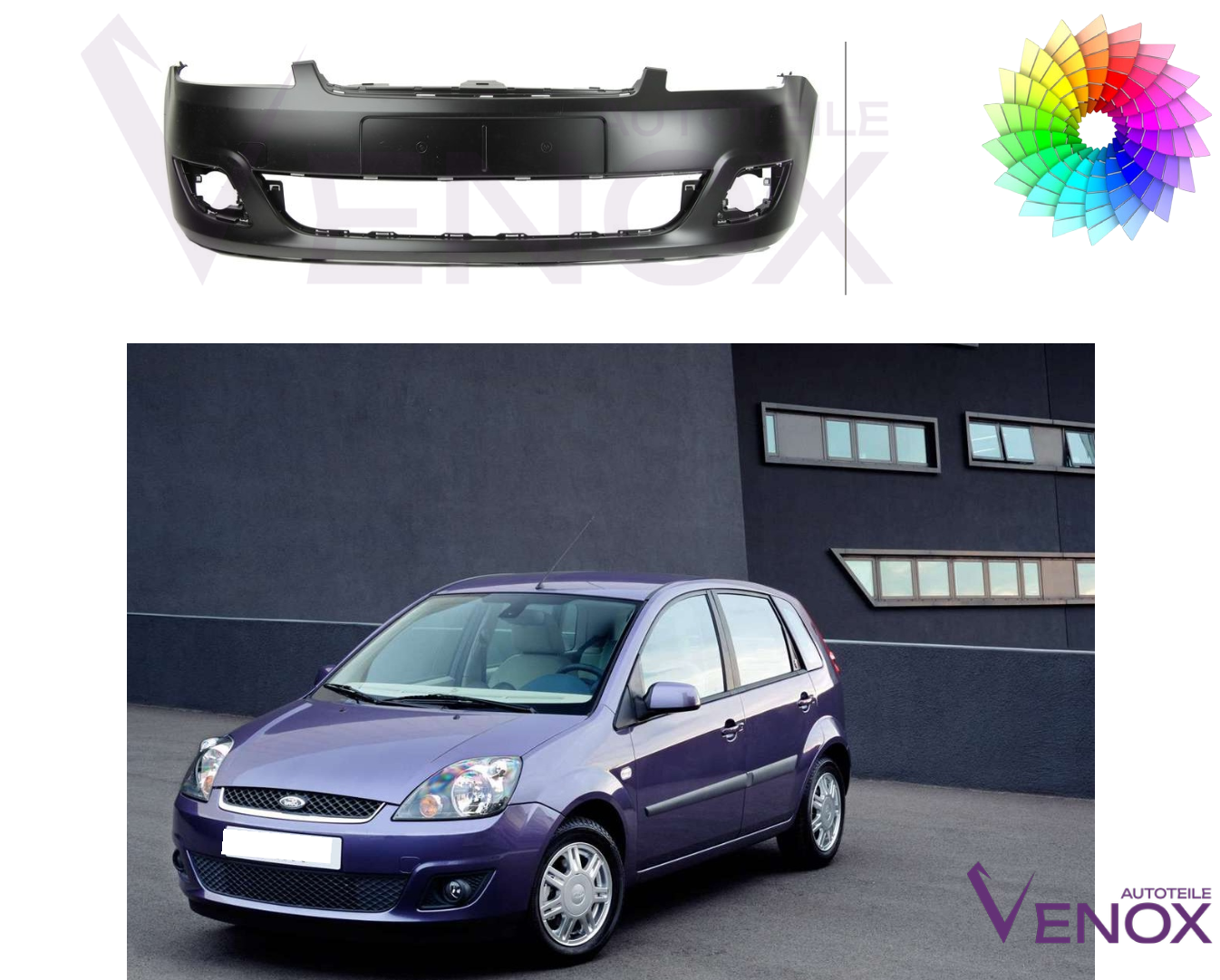 Zderzak Przód Ford Fiesta Mk 6 2005-2008 Każdy Kolor - obrazek 2