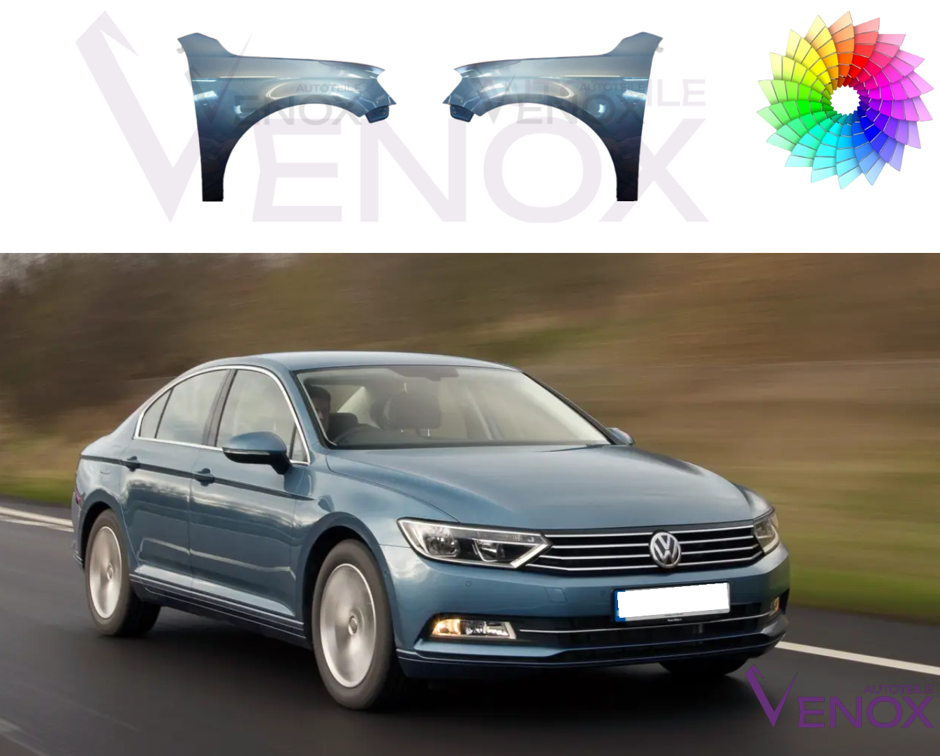 Błotnik Lewy VW Passat B7 2010-2015 Każdy Kolor - obrazek 2