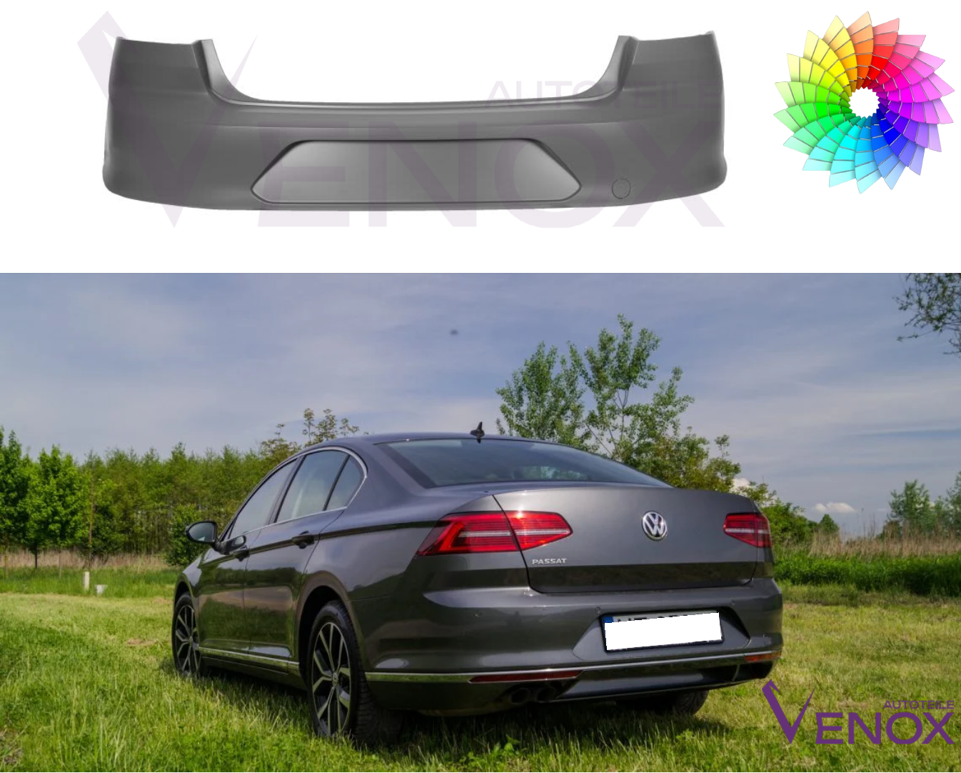 Zderzak Tył Vw Passat B8 Od 2015 Każdy Kolor - obrazek 2