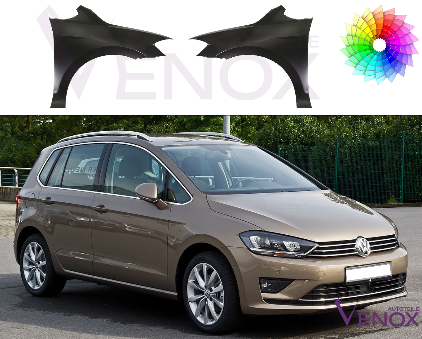 Błotnik Prawy VW Golf Sportsvan 2014-2020 Każdy Kolor - obrazek 2
