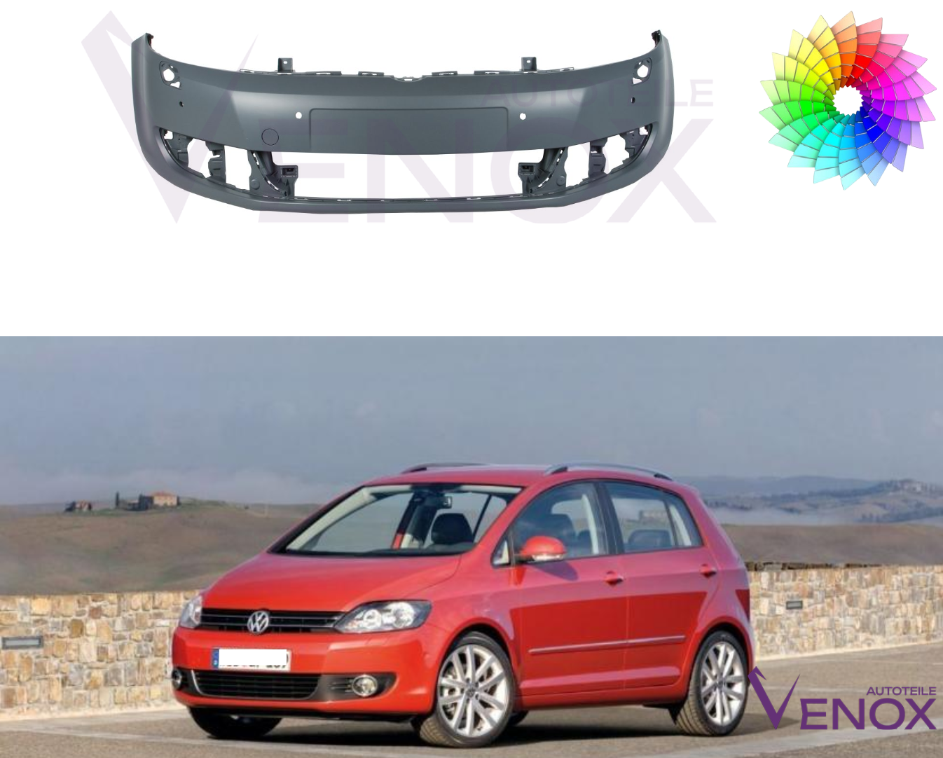 Zderzak Przód Vw Golf VI Plus 2009-2013 SR Każdy Kolor - obrazek 2