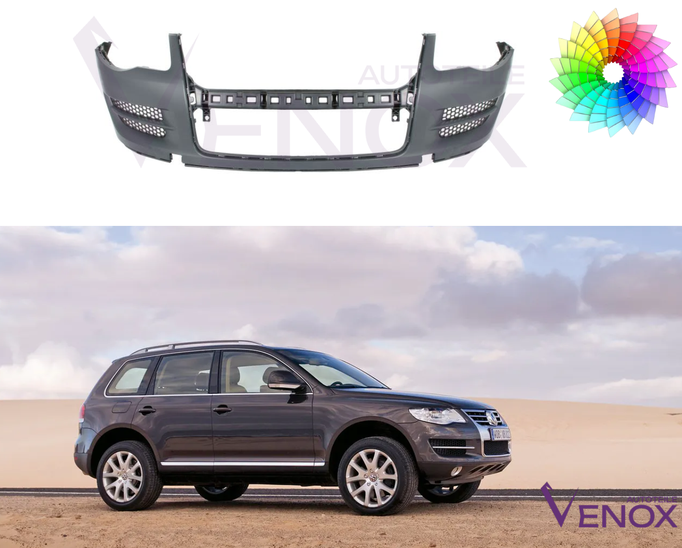 Zderzak Przód VW Touareg 7L 2007-2010 Każdy Kolor - obrazek 2