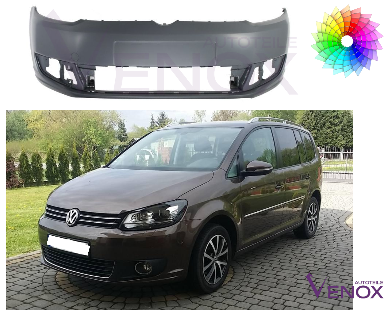 Zderzak Przód VW Touran 1T3 2010-2015 SR Każdy Kolor - obrazek 2