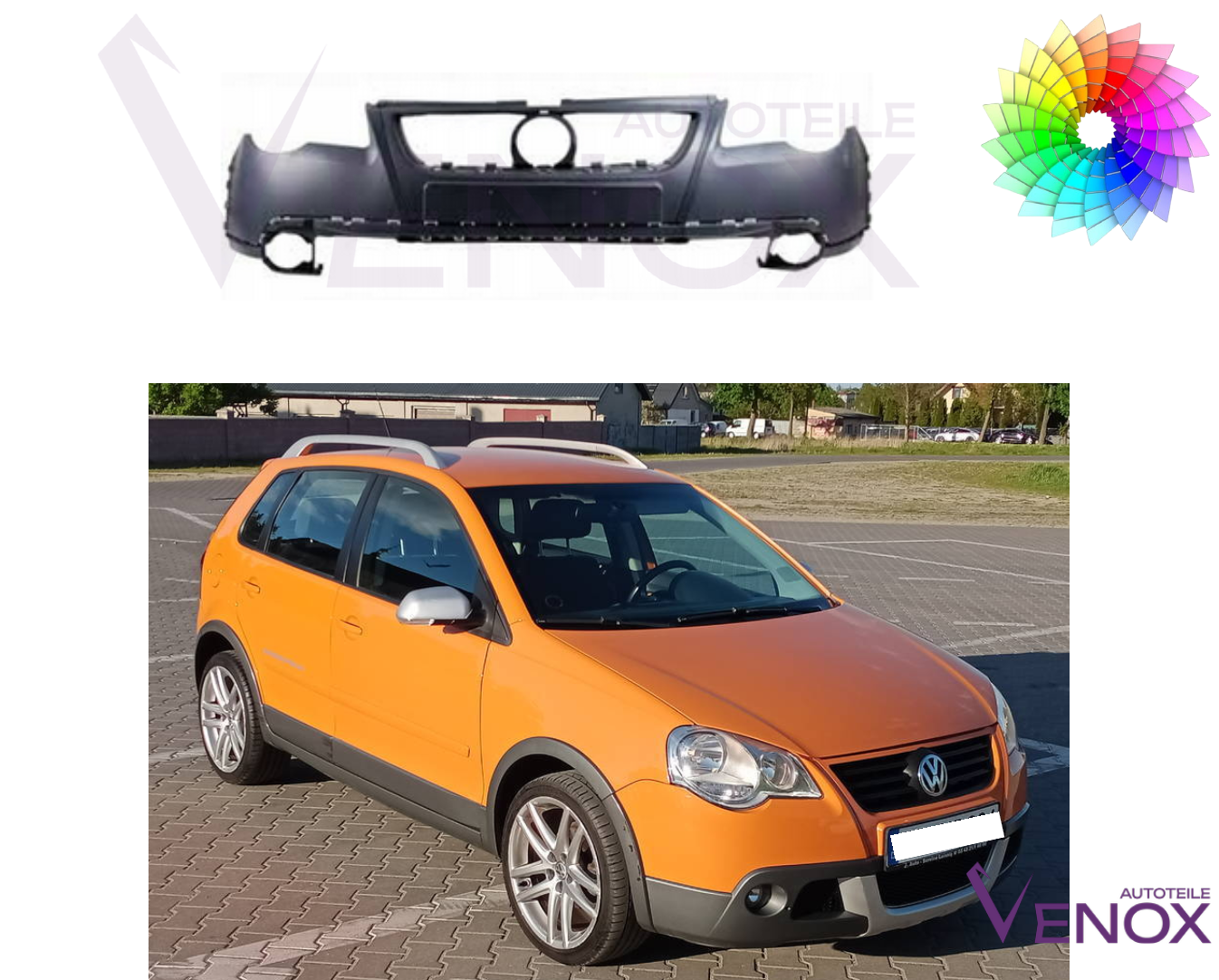 Zderzak Przód VW Polo 9N Cross 2005-2010 Każdy Kolor - obrazek 2