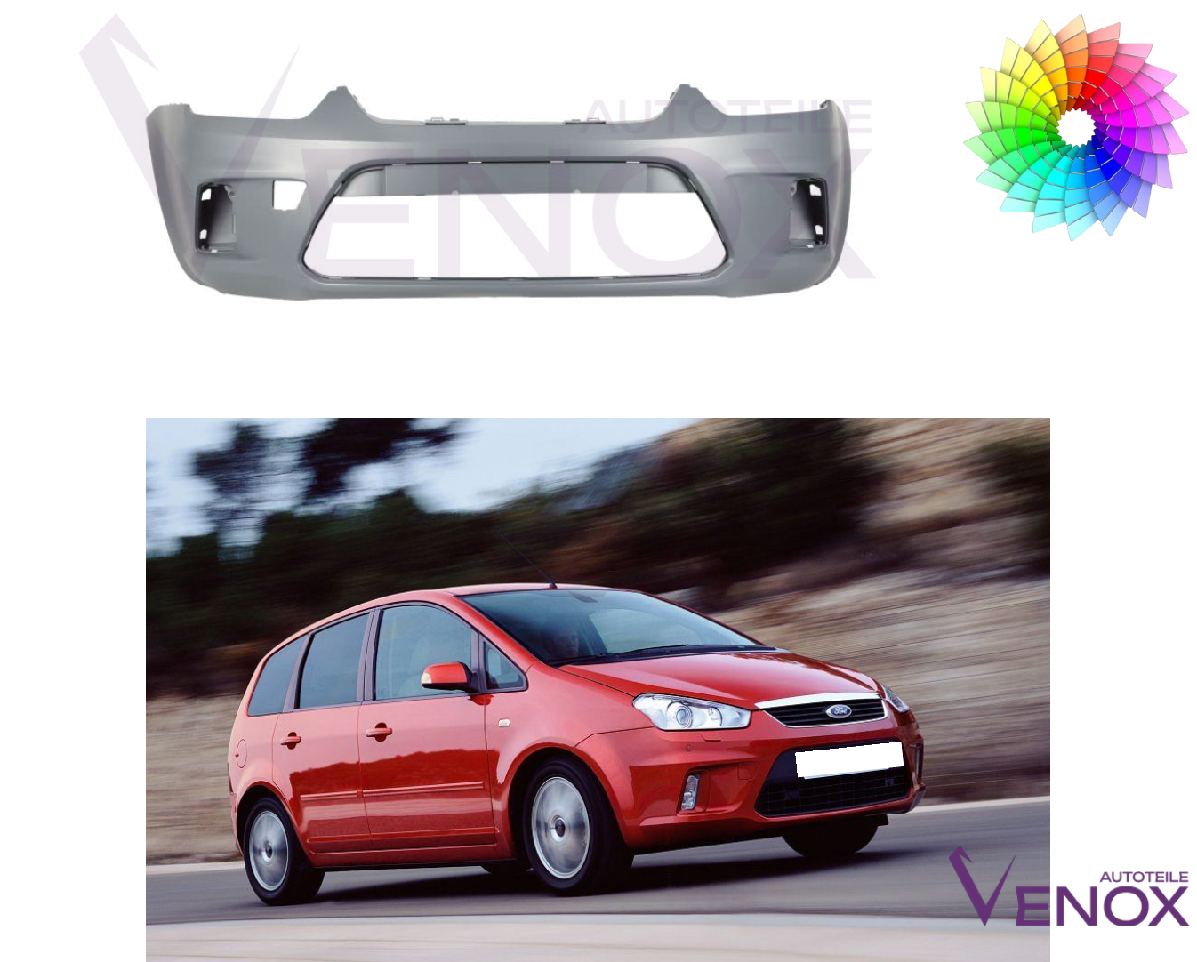Zderzak Przód Ford C-Max C214 2007-2010 Każdy Kolor - obrazek 2