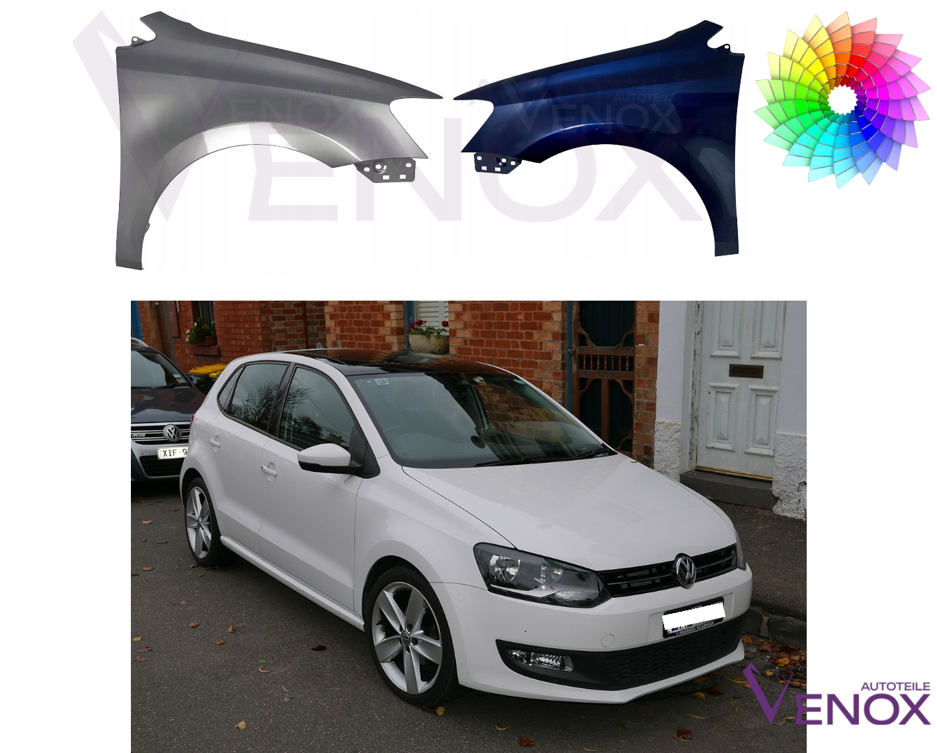 Błotnik Prawy VW Polo 6R 2009-2017 Każdy Kolor - obrazek 2