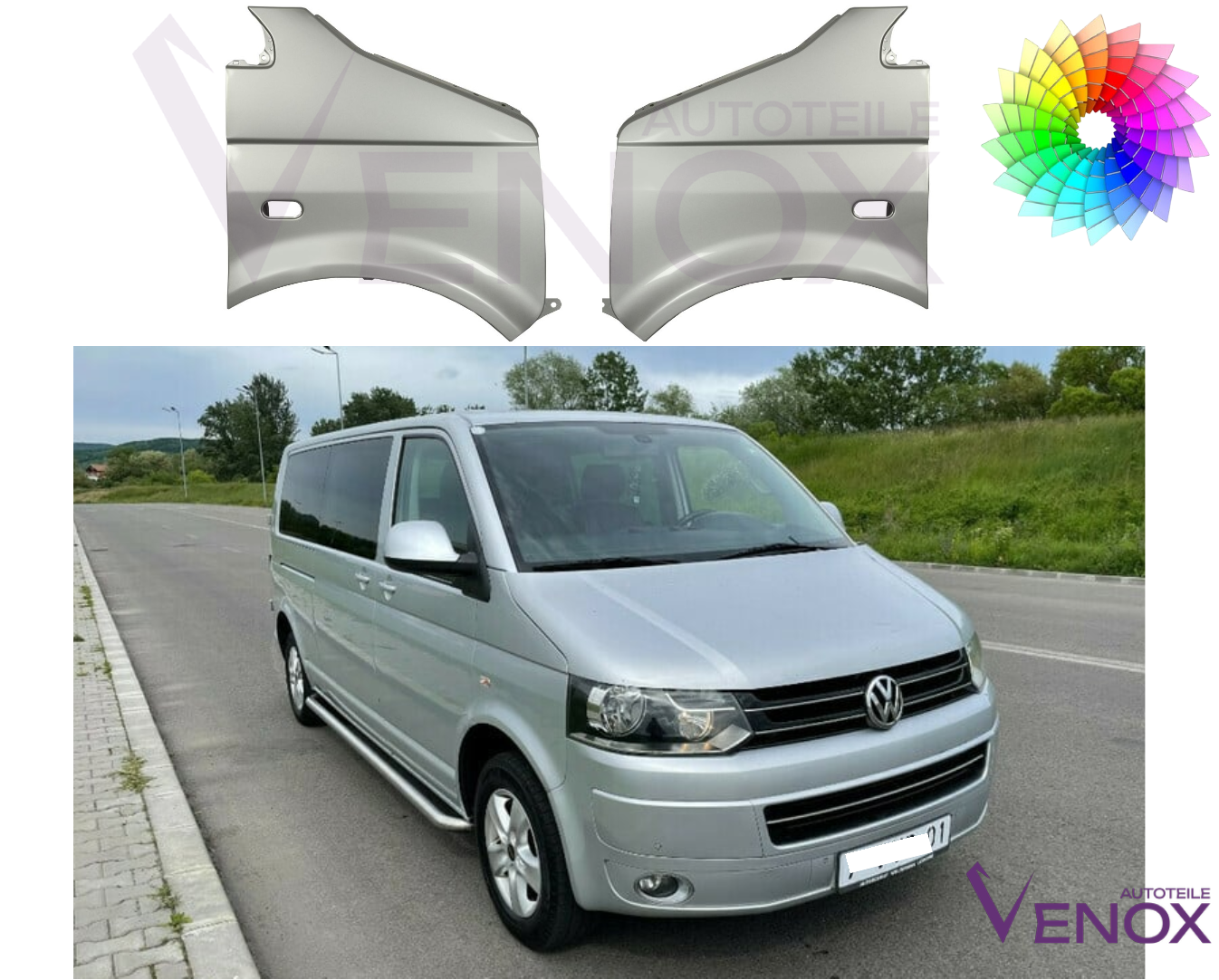 Błotnik Prawy VW Transporter T5 03-15 Każdy Kolor - obrazek 2