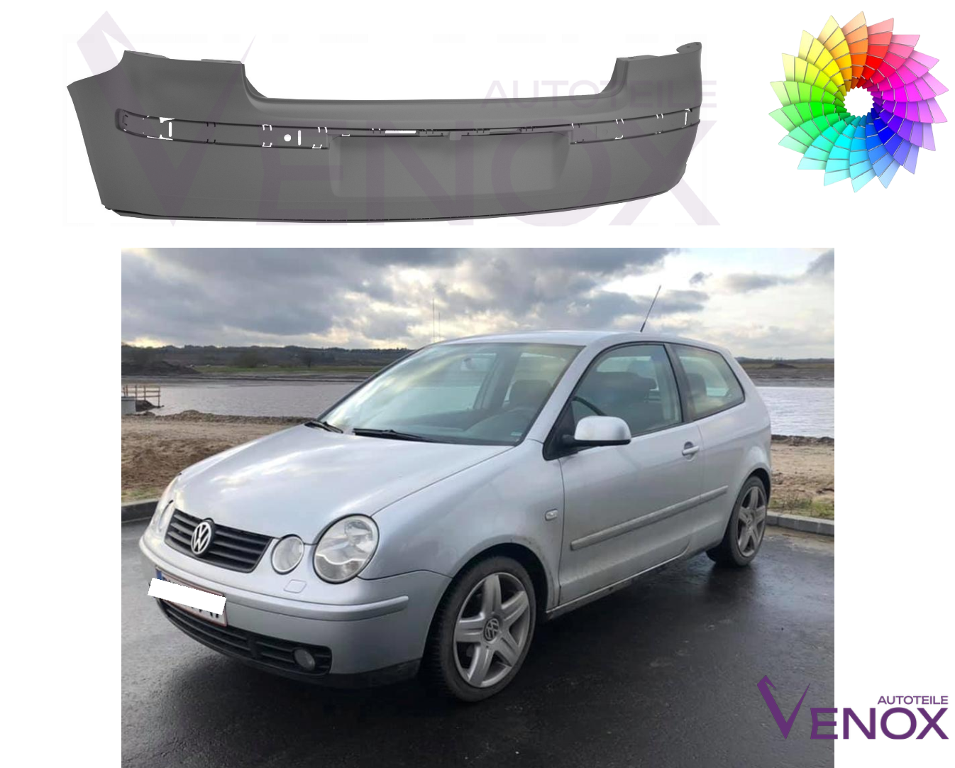 Zderzak Tył VW Polo 9N 2001-2009 Każdy Kolor - obrazek 2