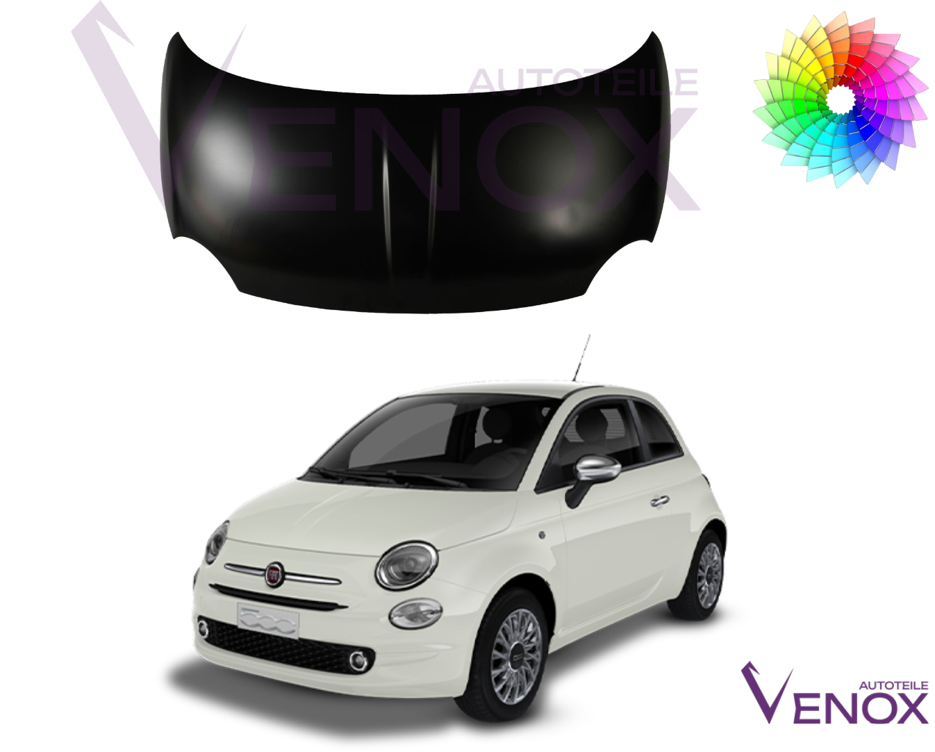 Maska Fiat 500 312 2007-2015 Każdy Kolor - obrazek 2