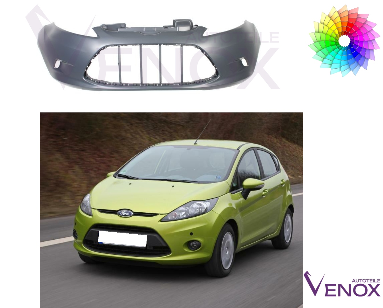 Zderzak Przód Ford Fiesta Mk7 08-13 Każdy Kolor - obrazek 2