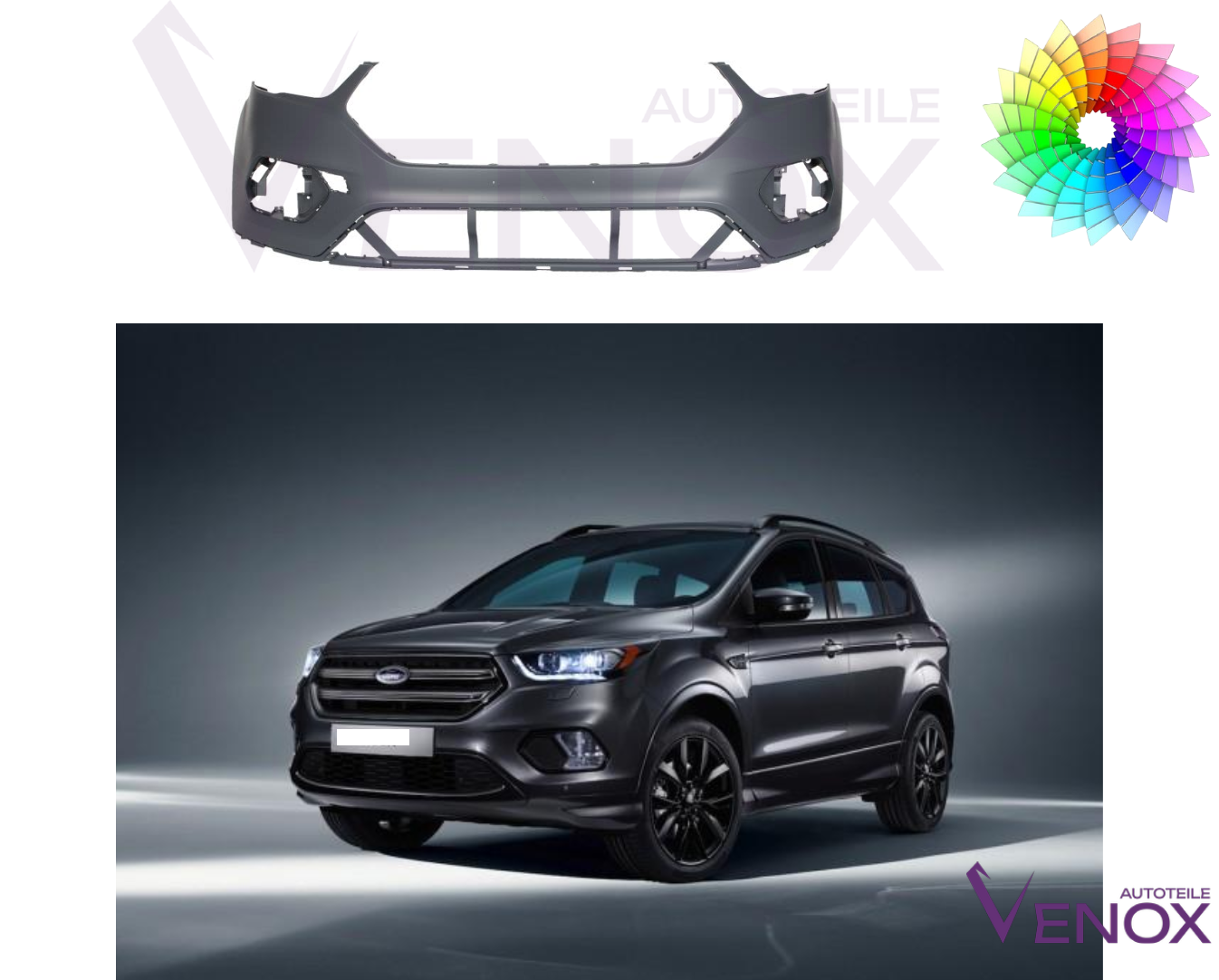 Zderzak Przód Ford Kuga II 16-20 SR Każdy Kolor - obrazek 2