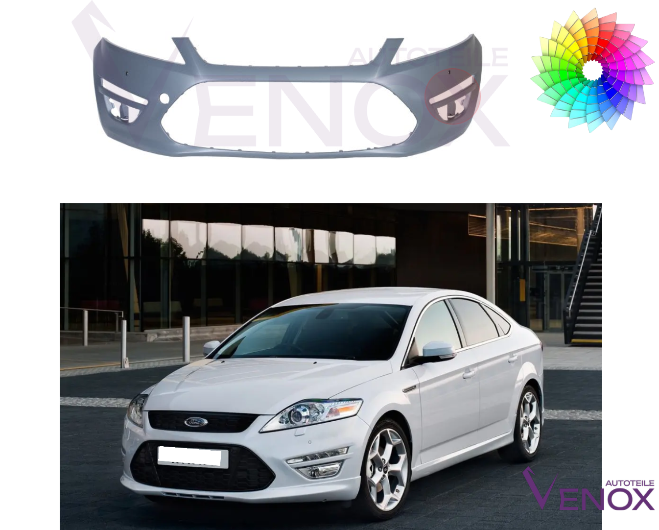 Zderzak Przód Ford Mondeo Mk4 10-15 PDC SW Każdy Kolor - obrazek 2
