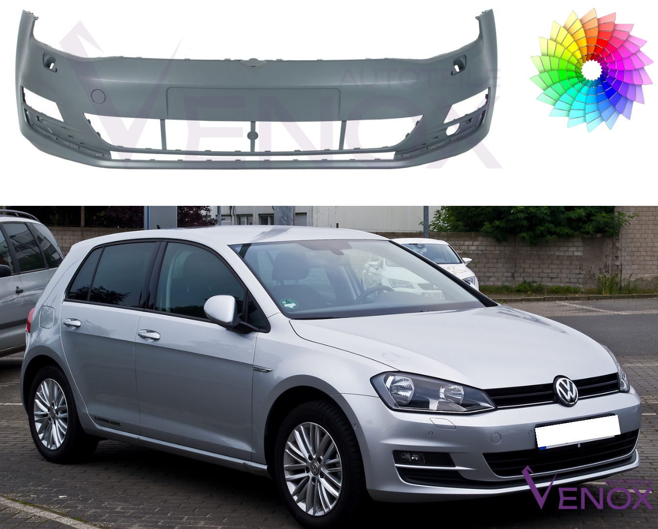 Zderzak Przód VW Golf 7 12-17 SR Każdy Kolor - obrazek 2