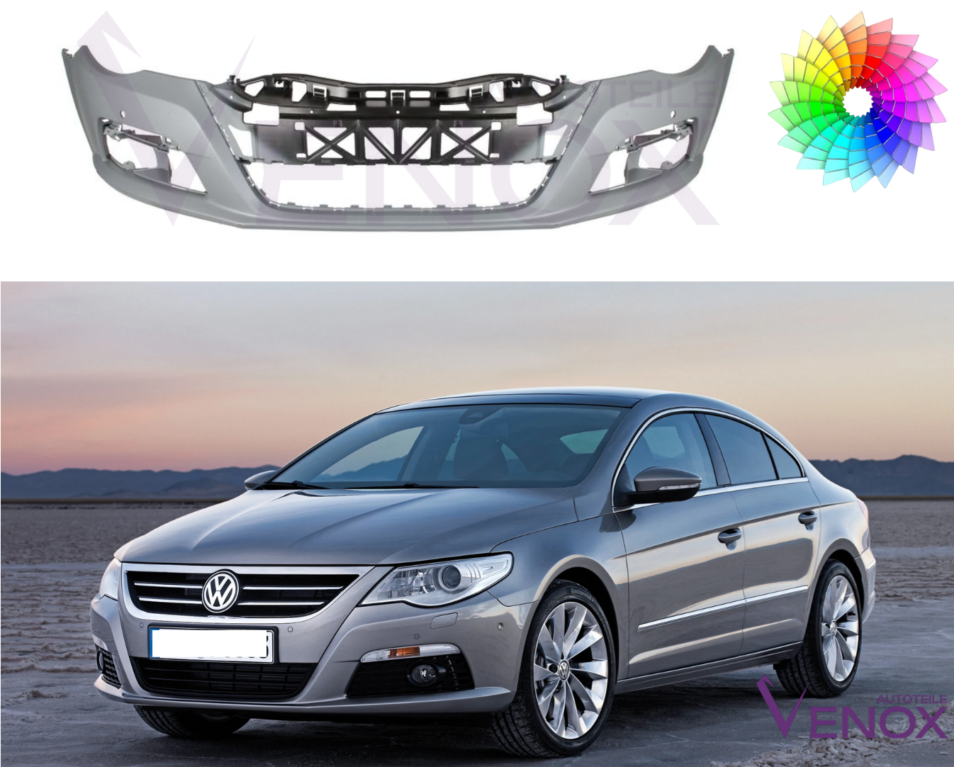 Zderzak Przód VW Passat CC 357 08-12 2xPDC Każdy Kolor - obrazek 2