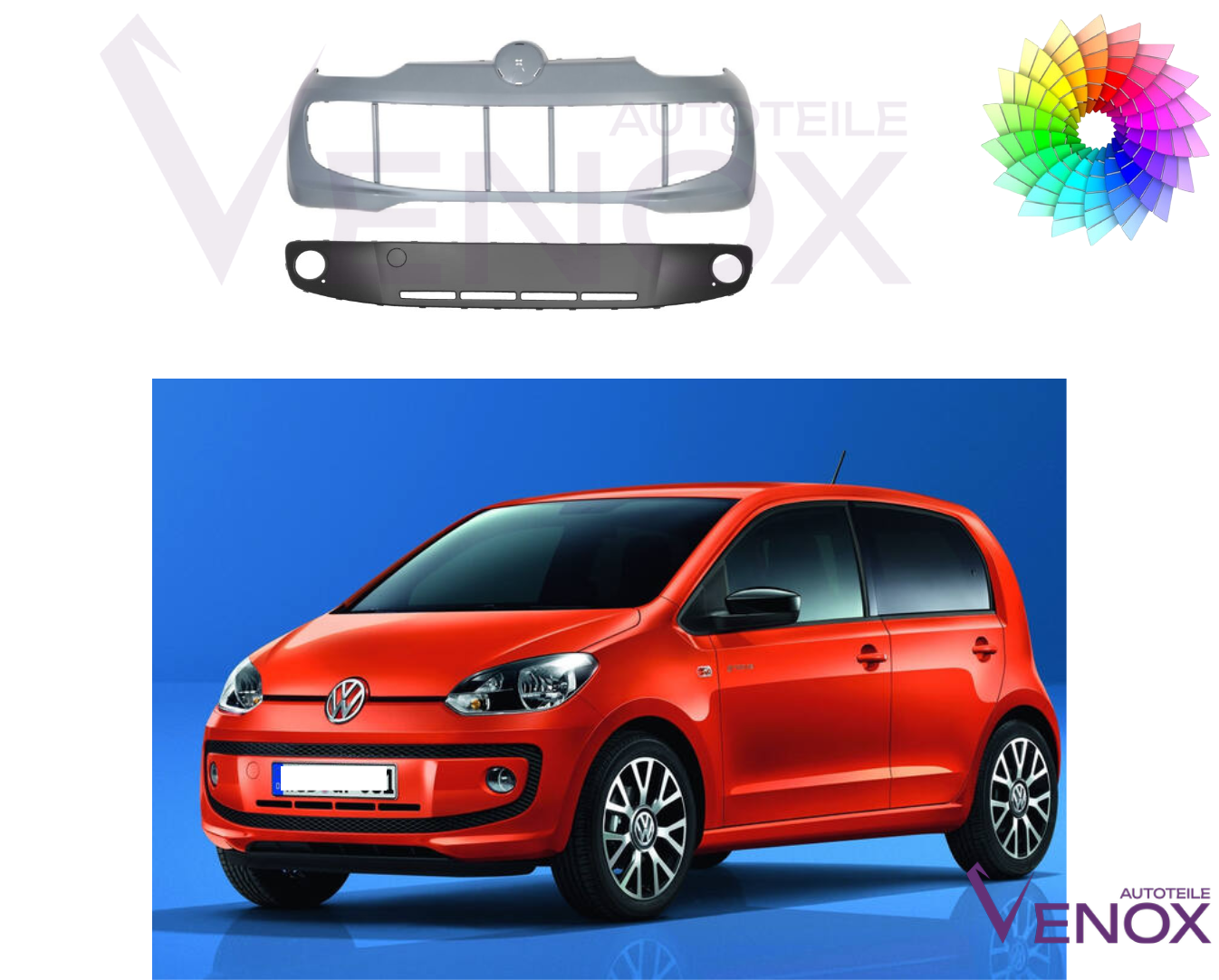 Zderzak Przód VW UP! 12-16 NSW Każdy Kolor - obrazek 2