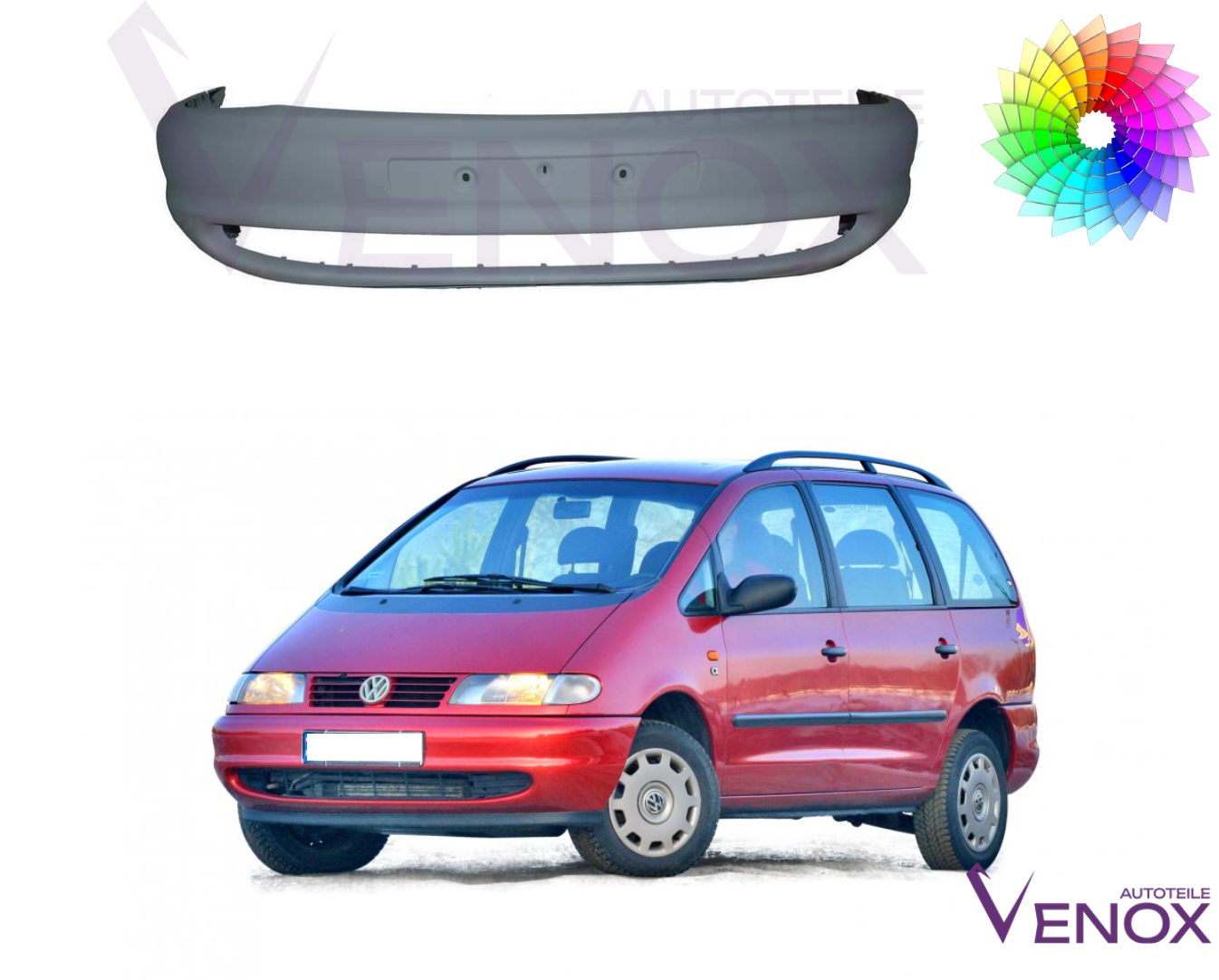 Zderzak Przód VW Sharan 7M 95-00 Każdy Kolor - obrazek 2