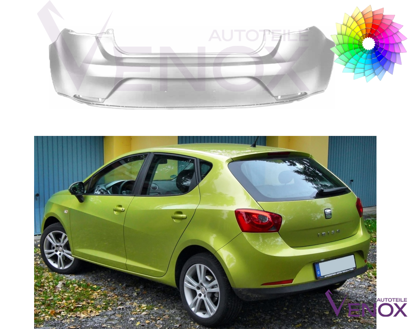 Zderzak Tył Seat Ibiza 6J 08-12 Każdy Kolor - obrazek 2