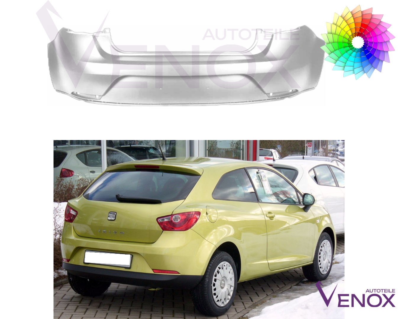 Zderzak Tył Seat Ibiza 6J 08-12 Każdy Kolor - obrazek 2