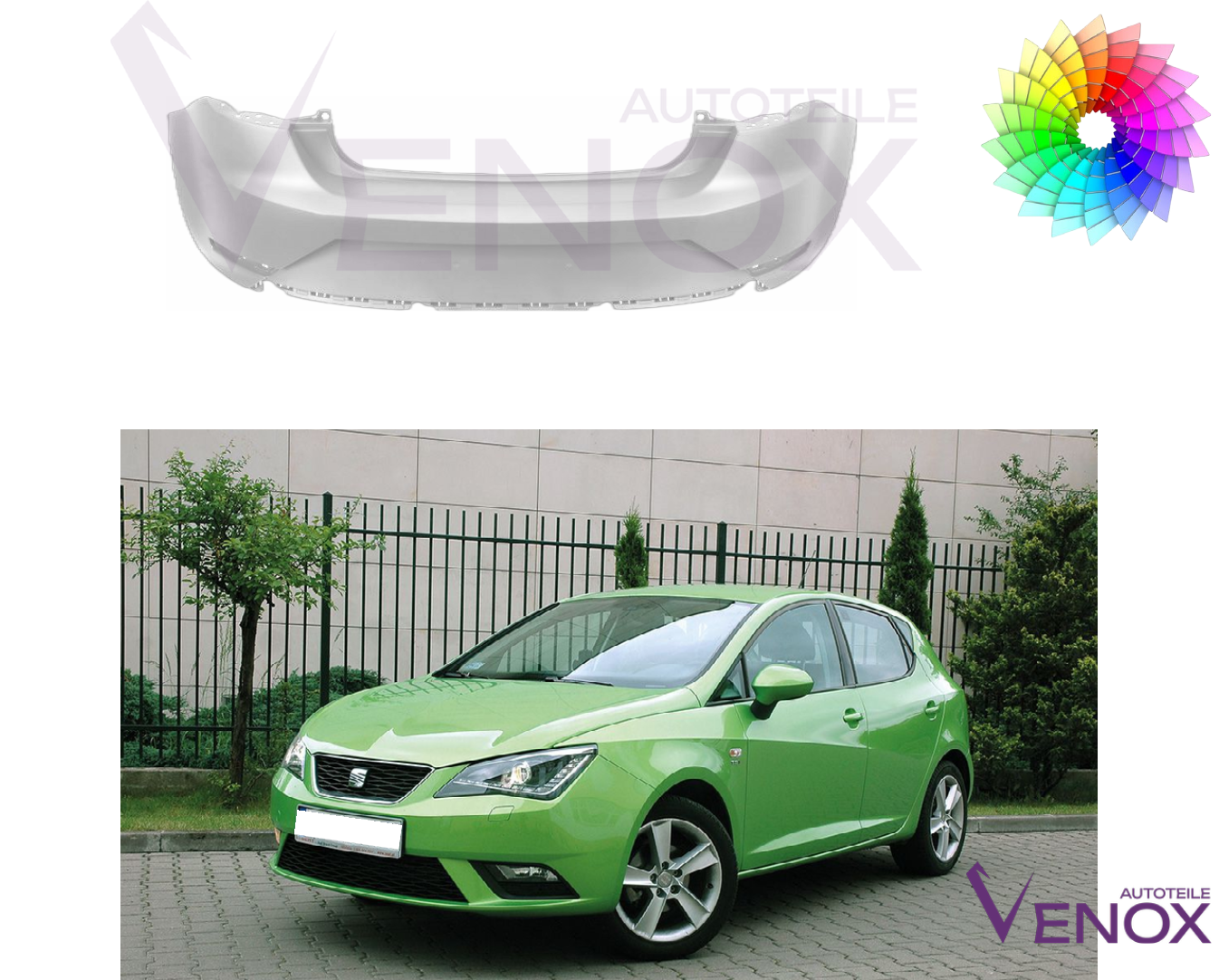 Zderzak Tył Seat Ibiza 6J 12-16 Każdy Kolor - obrazek 2