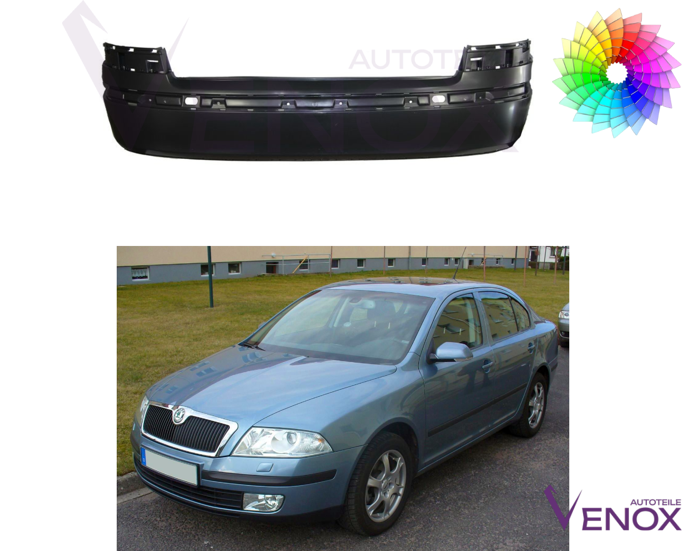 Zderzak Tył Skoda Octavia 1Z 04-08 PDC+- Każdy Kolor - obrazek 2