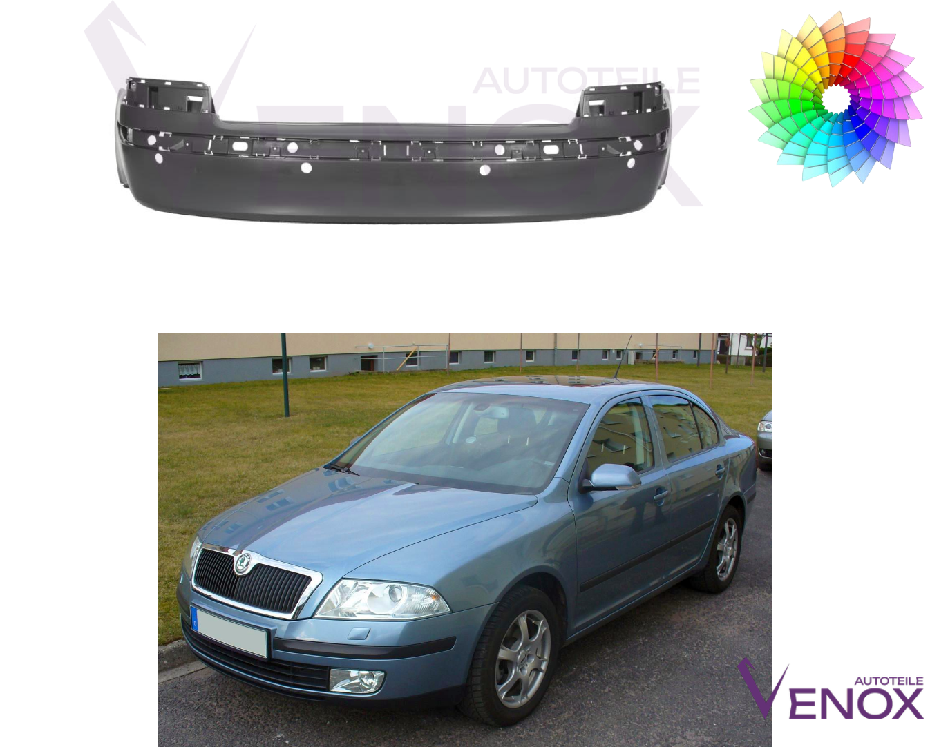 Zderzak Tył Skoda Octavia 1Z 04-08 PDC+- Każdy Kolor - obrazek 3