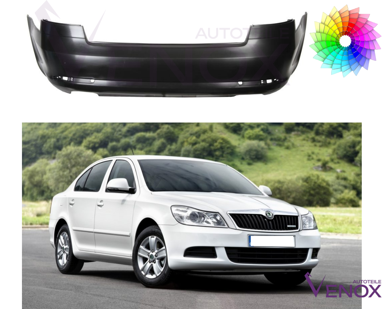 Zderzak Tył Skoda Octavia 1Z 08-12 Każdy Kolor - obrazek 2