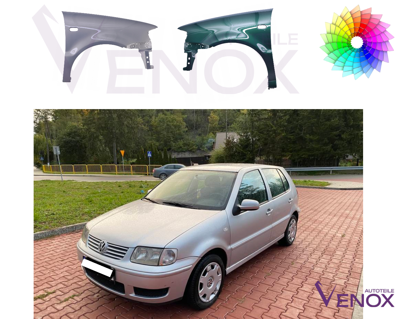 Błotnik Prawy VW Polo 6N2 99-01 Każdy Kolor - obrazek 2
